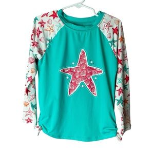 Hatley Rashguard Top Star Fish - Girls size 5
